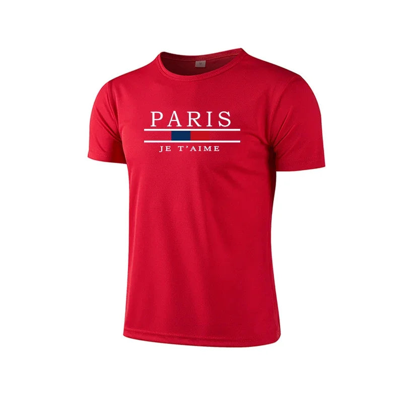 Summer New Mens T-shirt Printing Casual Short Sleeve Outdoor Jogging Marathon Clothing 2026 Daily Quick-Drying Cycling Mesh Tees
