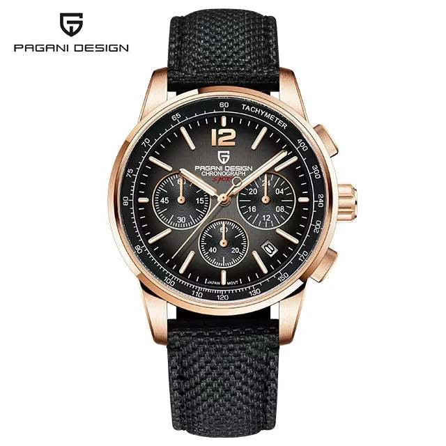 PAGANI DESIGN New Mens Watch 41mm Chronograph 100M Waterproof Wristwatch Top Brand VK63 Quartz Watches for Men Gift Reloj Hombre