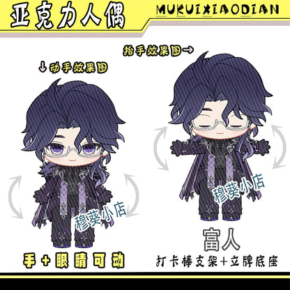 Genshin Impact Wanderer Pantalone Il Dottore Flins Acrylic Figure Movable Figurine Check-in Stick Ornament Birthday Gift Csoplay