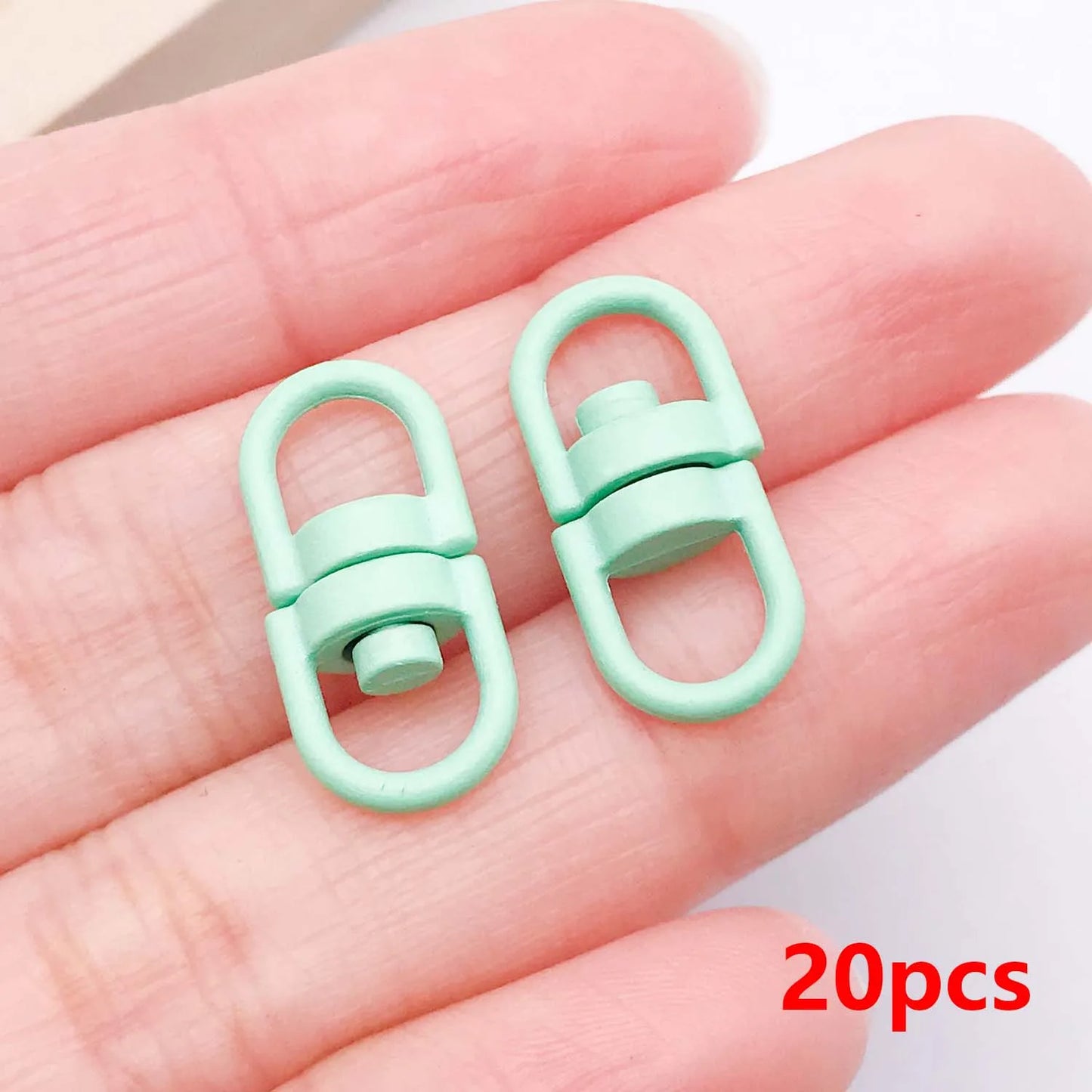 20pcs Metal Rotate Buckle Key Rings Swivel Dog Buckle Holder Connectors for DIY Keychain Jewelry Making Accessories