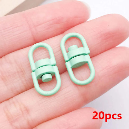 20pcs Metal Rotate Buckle Key Rings Swivel Dog Buckle Holder Connectors for DIY Keychain Jewelry Making Accessories