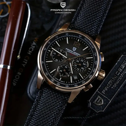 PAGANI DESIGN New Mens Watch 41mm Chronograph 100M Waterproof Wristwatch Top Brand VK63 Quartz Watches for Men Gift Reloj Hombre