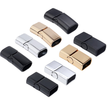 5Pcs Alloy Magnetic Clasps Round Square Corners Leather Cord End Clasp Connectors For DIY Jewelry Making Bracelet Accessories