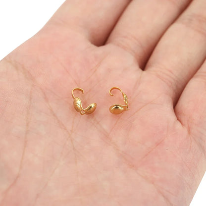 20pcs Never Fade PVD Stainless Steel Necklace Connectors Crimp Beads End Clasps Hooks Beading Supplies Jewelry Bracelet Making