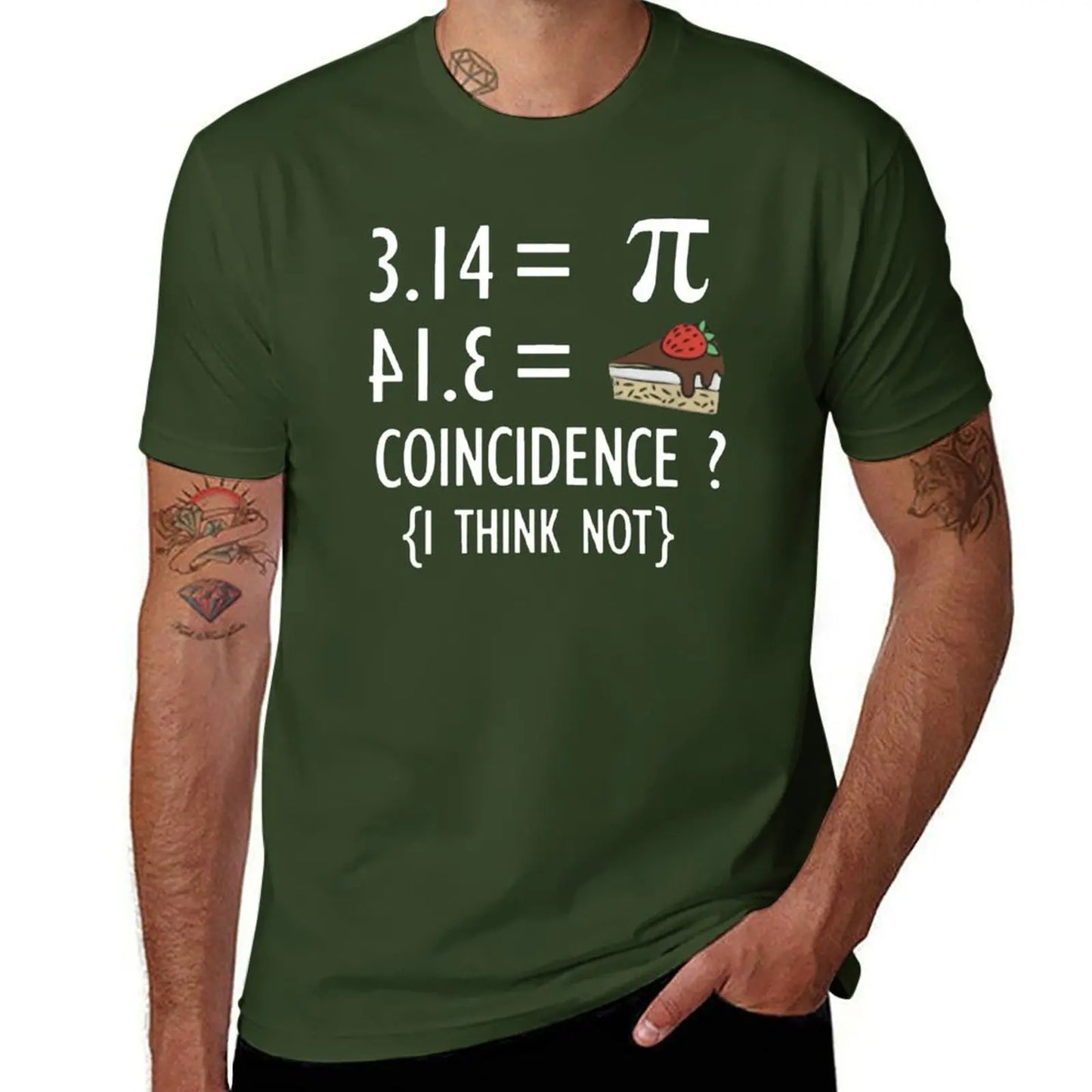 Funny Math T Shirt Gifts-Pi Number and Pie Coincidence I Think Not for Women Men T-Shirt for a boy mens funny t shirts