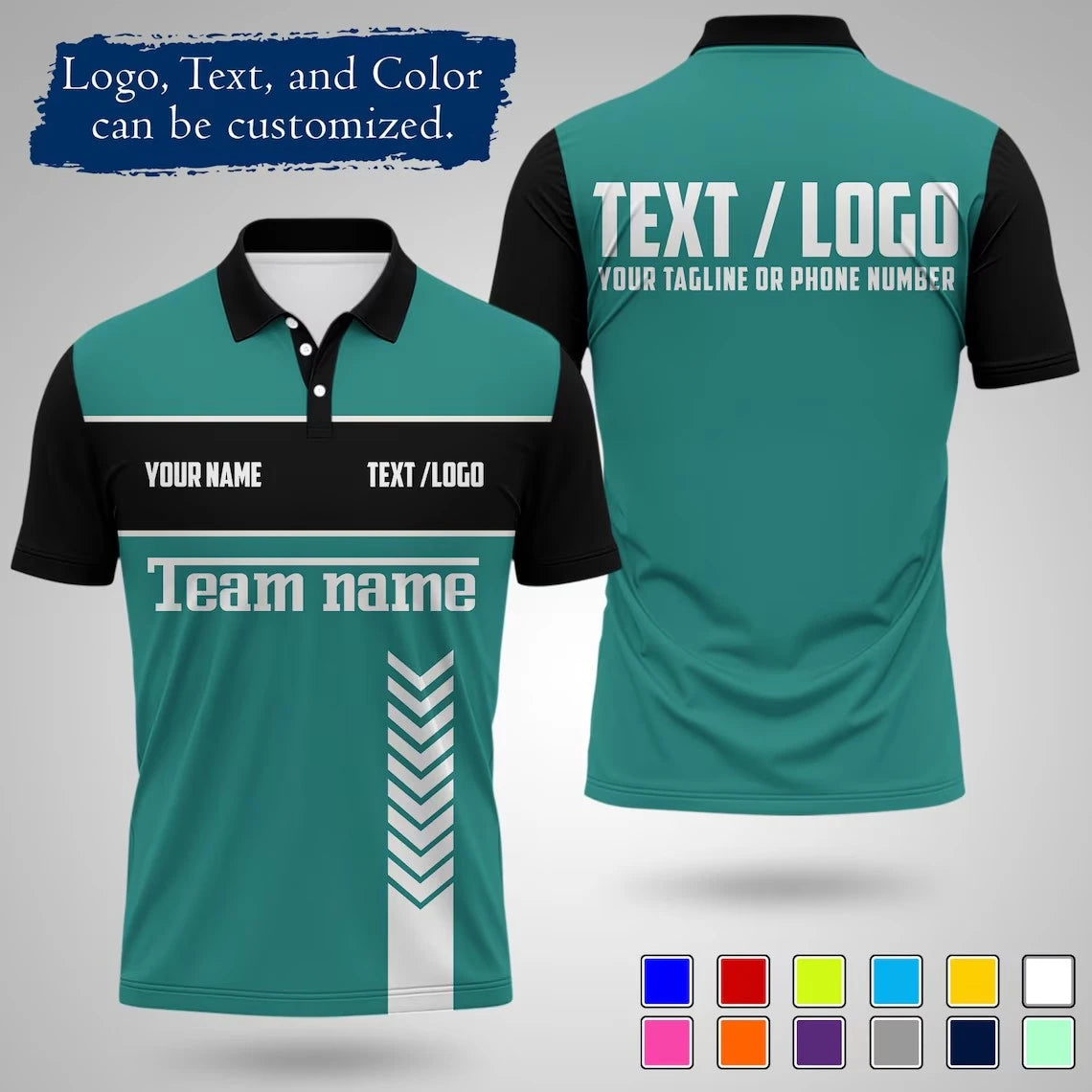 Personalized Sports Polo Shirt Custom Name And Logo Printed Quick Drying Short Sleeve Jersey For Team Uniform Outdoor Activities