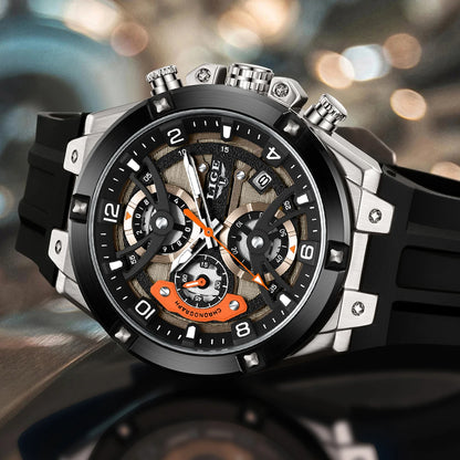 LIGE Simple Fashion Quartz Man Watch Silicone Outdoor Casual Sports Waterproof Luminous Calendar Random Gift Box Watches for Men