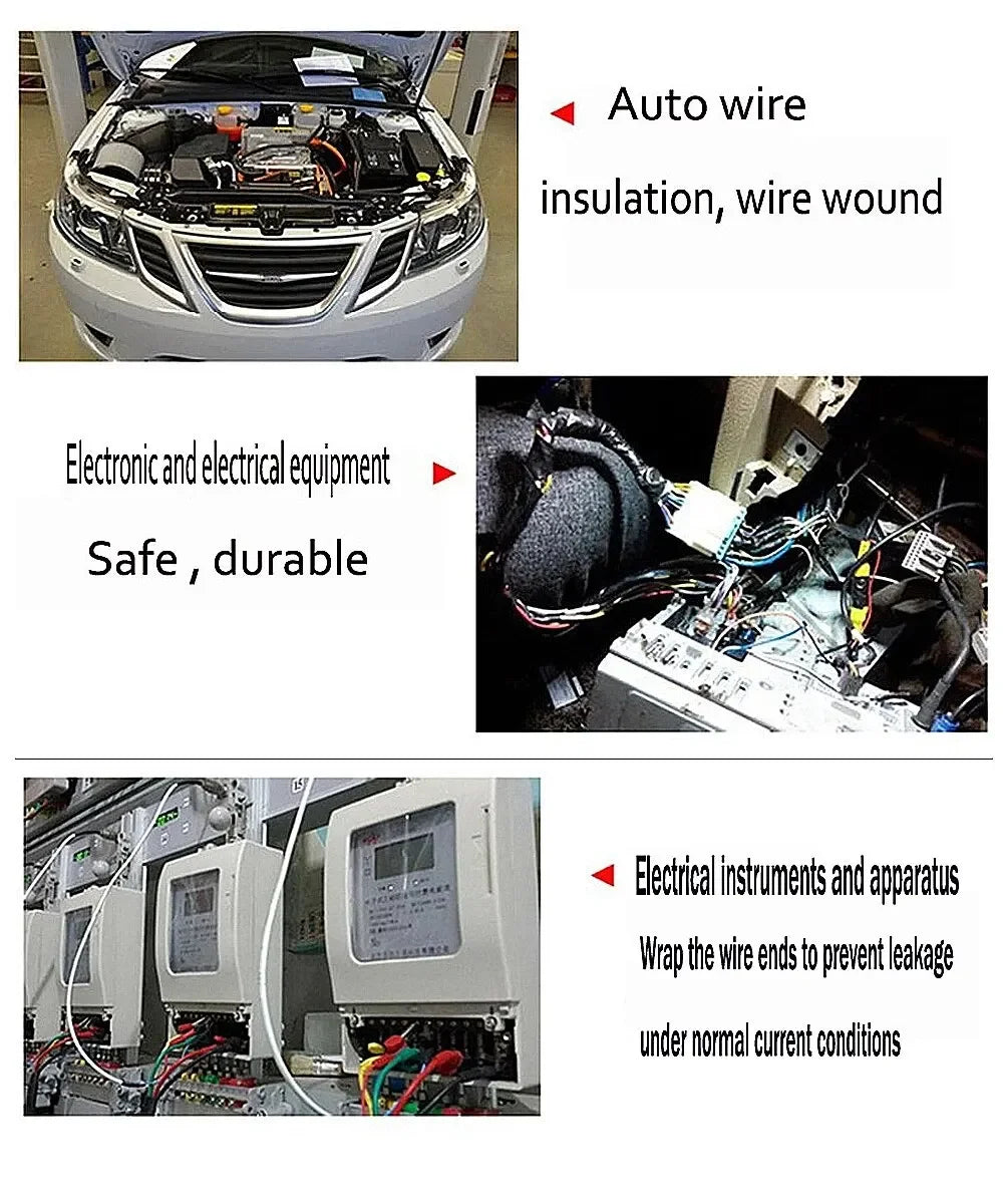 15 Meter Heat-resistant Flame Retardant Tape Coroplast Adhesive Cloth Tape For Car Cable Harness Wiring Loom Protection