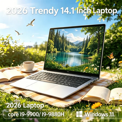 2026 New 14.1 Inch Ultra Thin Laptop Intel N95 Win11 DDR4 16/32GB RAM 2TB SSD Portable Business Student Notebook