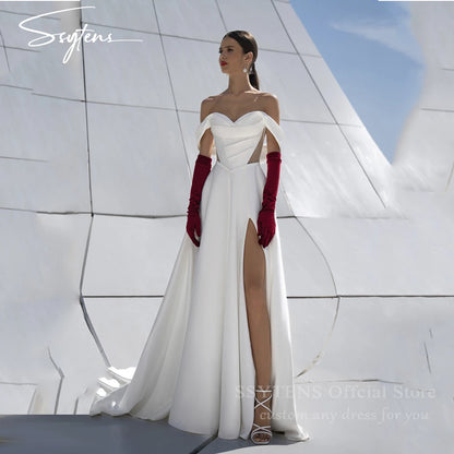 SSYTENS Modern Off Shoulder Wedding Dresses Bridal Gown For Wedding Customized Bride Dresses vestidos de novia robe de mariée