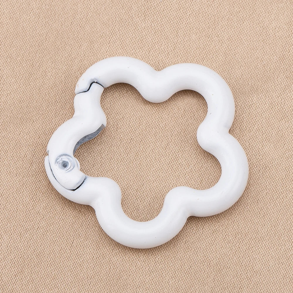 5/10pcs Colorful Flower-shaped Alloy Carabiner Rings Keychain Clip Spring Hook Hanging Buckle For DIY Jewelry Making Accessories
