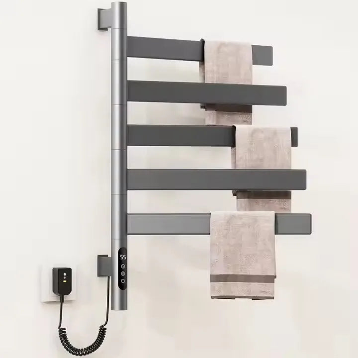 Bathrooms Accessory  WiFi Constant Temperature Storage Rack Stainless Steel Rotating Electric Towel Drying Rack Heater