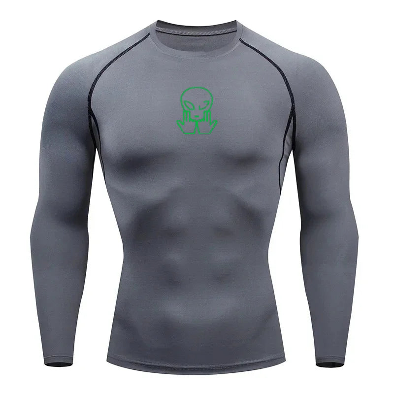 Men's Tight T-Shirt Running Compression Compression T Shirt Gym Fitness Jogging Long Sleeve Male Casual Shirt Tops