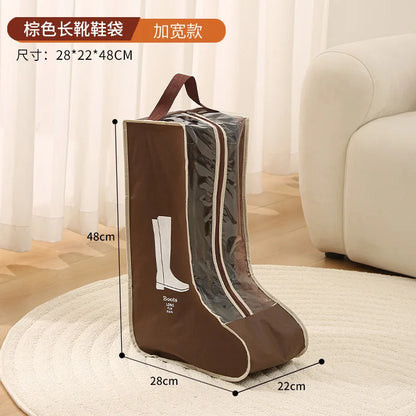 Tall Boot Storage Bags with Clear PVC Window Breathable Dustproof Organizer Prevent Slouching for Knee High Shoes Closet Women