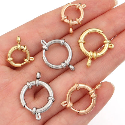 2pcs 316 Stainless Steel Sailor Clasps Round Spring Clasps Hooks For DIY Jewelry Making Bracelet Necklace End Clasps Connectors