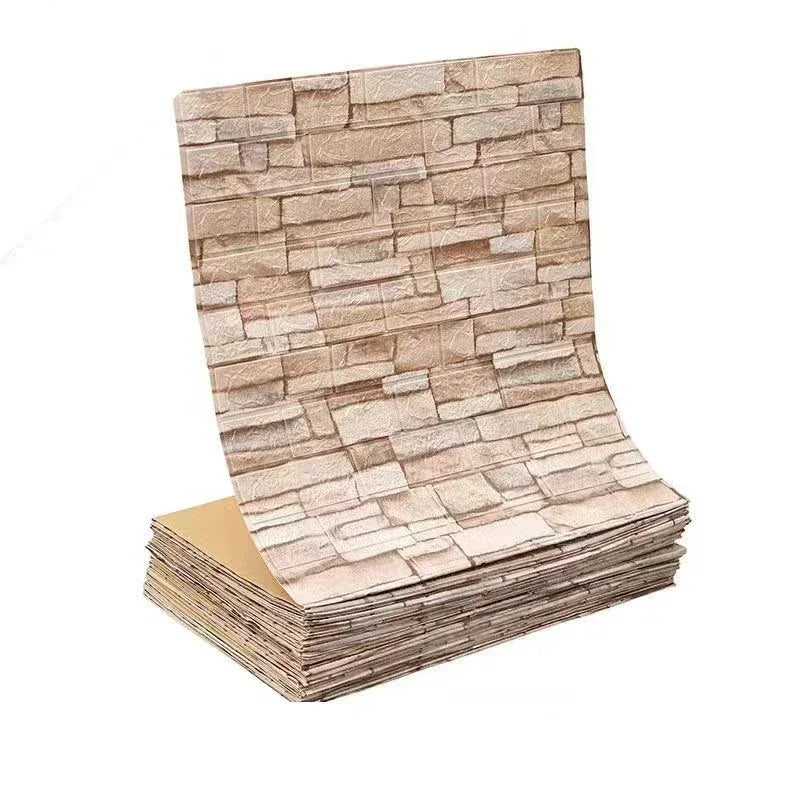 3D Self-Adhesive Wallpaper 70cm*1/5/10m Waterproof Brick Wall Stickers Living Room Bedroom Children's Room Home Decoration