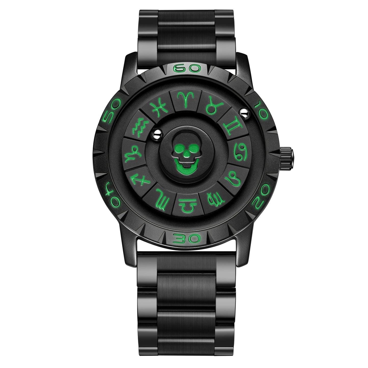 LIGE FOXBOX Fashion Man Magnetic Watch Unique Dial Business Stainless Casual Srolling Bead Waterproof Quartz Men's Watches Gifts