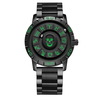 LIGE FOXBOX Fashion Man Magnetic Watch Unique Dial Business Stainless Casual Srolling Bead Waterproof Quartz Men's Watches Gifts