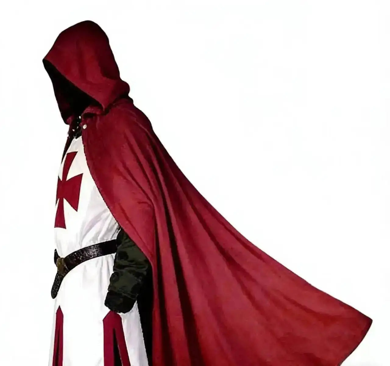 Medieval S-4XL Crusader Mens Knights Templar Tunic Cosplay Costumes Renaissance Halloween Surcoat Warrior Black Plague Cloak Top