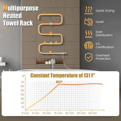 100W Electric Towel Warmer Drying Rack