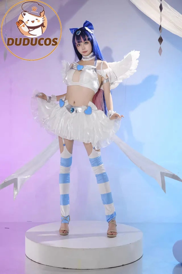 DUDU-SR Cosplay Angell Pantyy Anarchyy Cosplay Costume Dress with Wings Full Set Halloween Costumes