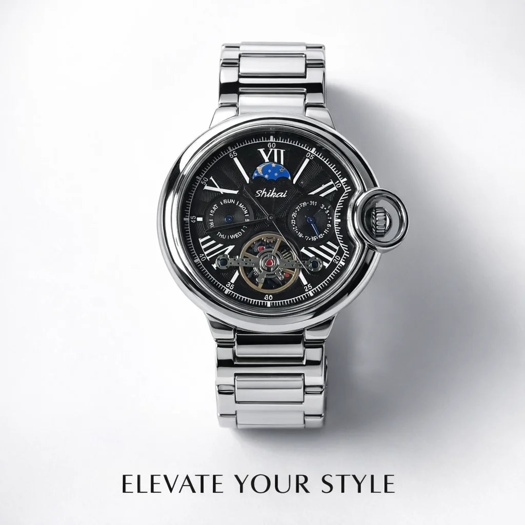 Mens Quartz Watch Stainless Steel Business Dress Wristwatch Roman Numeral Dial Daily Waterproof Gift Watch for Men