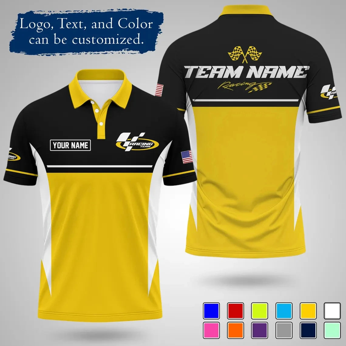 2026 New Custom Racing Polo Shirt Personalized Name Team Logo And Color Design Quick Dry Lapel Sports Jersey For Racing Teams