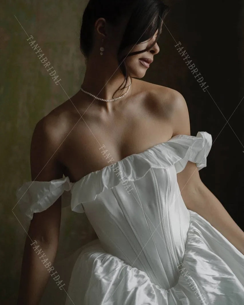 Strapless Taffeta Short Wedding Dress With Detachable Sleeves A Line Knee Length Mini Bridal Party Dress TSWD719