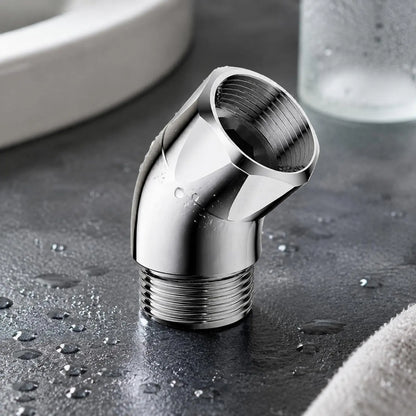 Adjustable Shower Angle Adapter Polished Metal Swivel Shower Elbow Bathroom Fixture Easy Installation High Pressure Resistance