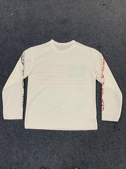 New autumn 2026 Y2K American retro flag print waffle style trendy street fashion casual versatile niche long sleeved top ins