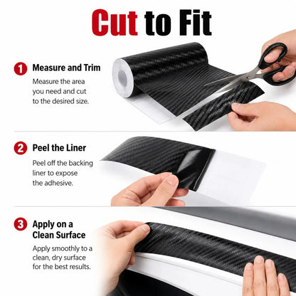 1m-10m Car Door Edge Guards Door Sill Protector Waterproof 3D Carbon Fiber Anti Collision Film Scratch Cover Strip Stickers Tape
