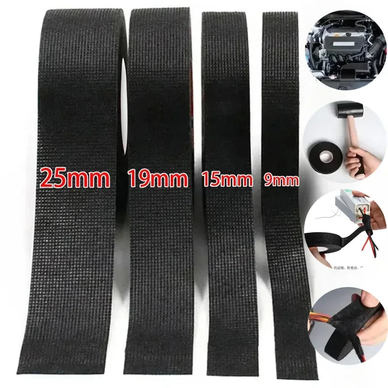 9/15/25/32/50MM Electrical Insulating Tape Heat Resistant Harness Tape Car Cable Harness Wiring Loom Protection Waterproof Tape