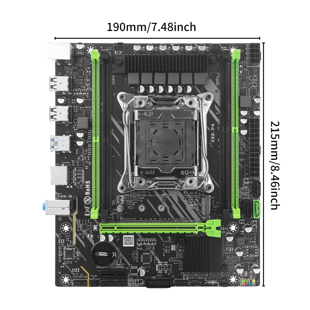 SOYO X99 TPM2.0 Motherboard Set With LGA2011-3 Xeon E5 2680 V4 CPU DDR4 8G*1 support DDR4 RAM M.2 SATA3 Computer Accessories