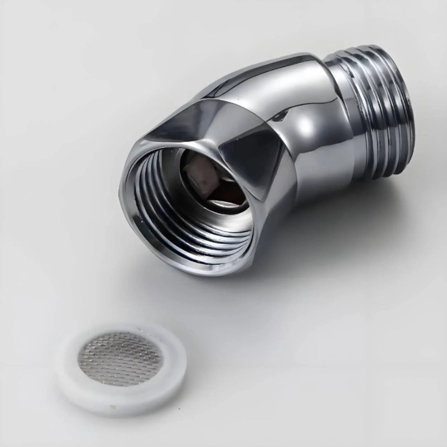 Adjustable Shower Angle Adapter Polished Metal Swivel Shower Elbow Bathroom Fixture Easy Installation High Pressure Resistance