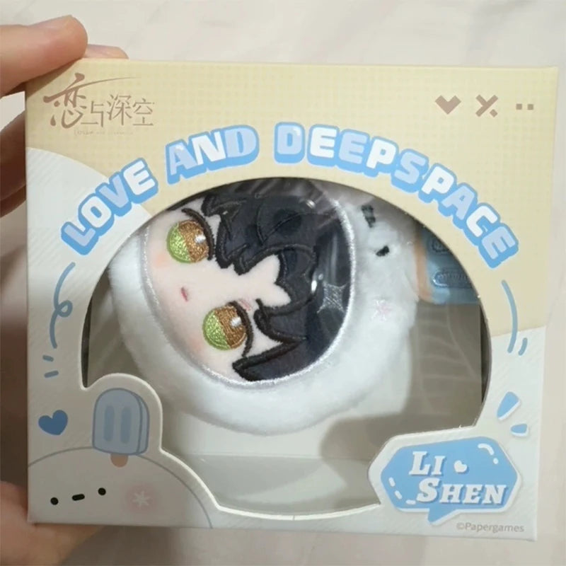 Official merch IN STOCK Game Anime Love and Deepspace Cos Sylus Caleb Xavier Rafayel Zayne 9cm Plush Headphone Case Pendant Gift