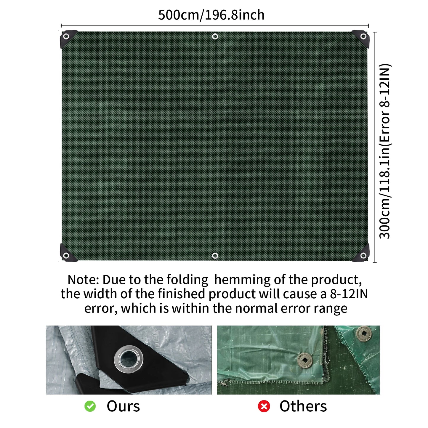 Tarpaulin Waterproof Canopy Heavy Duty Tarp Sheet Cover with Grommet Multi Rain Cover For Outdoor Terrace Plant Garden Porch