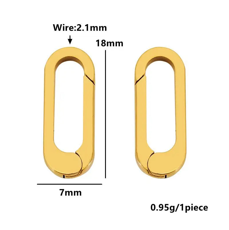 2pcs Stainless Steel Clasp Strong Oval Heart Round Polished Lobster Clasp Hook Connector DIY Necklace Jewelry Making Accessories