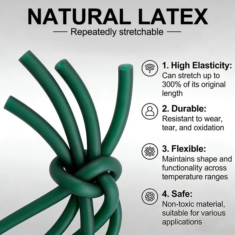 Latex Natural Latex Tube 1636/1836/2040/3060/3080mm Ice Green High Elasticity Rubber Hose Odorless for DIY Slingshot Catapult