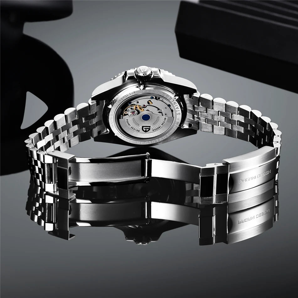 New PAGANI DESIGN GMT Watch Men's Luxury Sapphire Automatic Mechanical Watch 40MM Stainless Steel Waterproof Gift Box Watch
