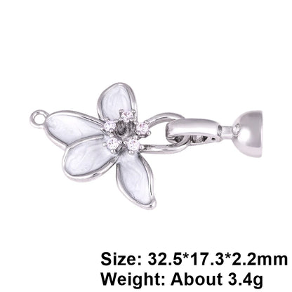 Juya Handmade Decorative Flower Connector Fastener Lock Hooks Clasps Accessories For DIY Women Fashion Needlework Jewelry Making