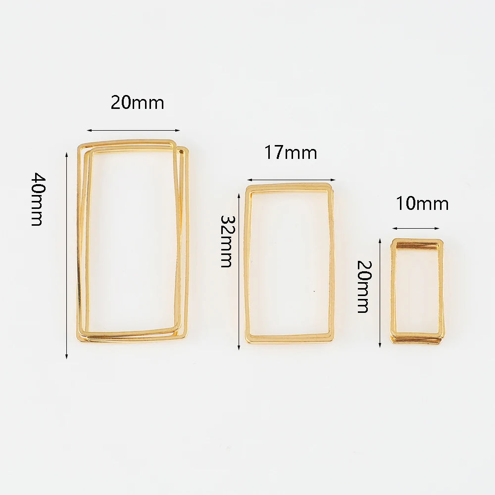 20Pcs Gold Silver Hollow Frame Bezel Charms Pendants Geometric Connectors for Jewelry Making Suppliers Diy Earings Accessories