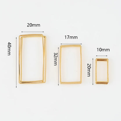 20Pcs Gold Silver Hollow Frame Bezel Charms Pendants Geometric Connectors for Jewelry Making Suppliers Diy Earings Accessories
