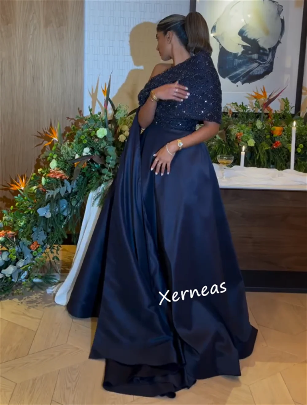 Customized Charmeuse Sparkle Sequined Evening Shawl  A-line Long Dresses Bespoke Occasion Formal Prom Elegant  فساتين الحفلات