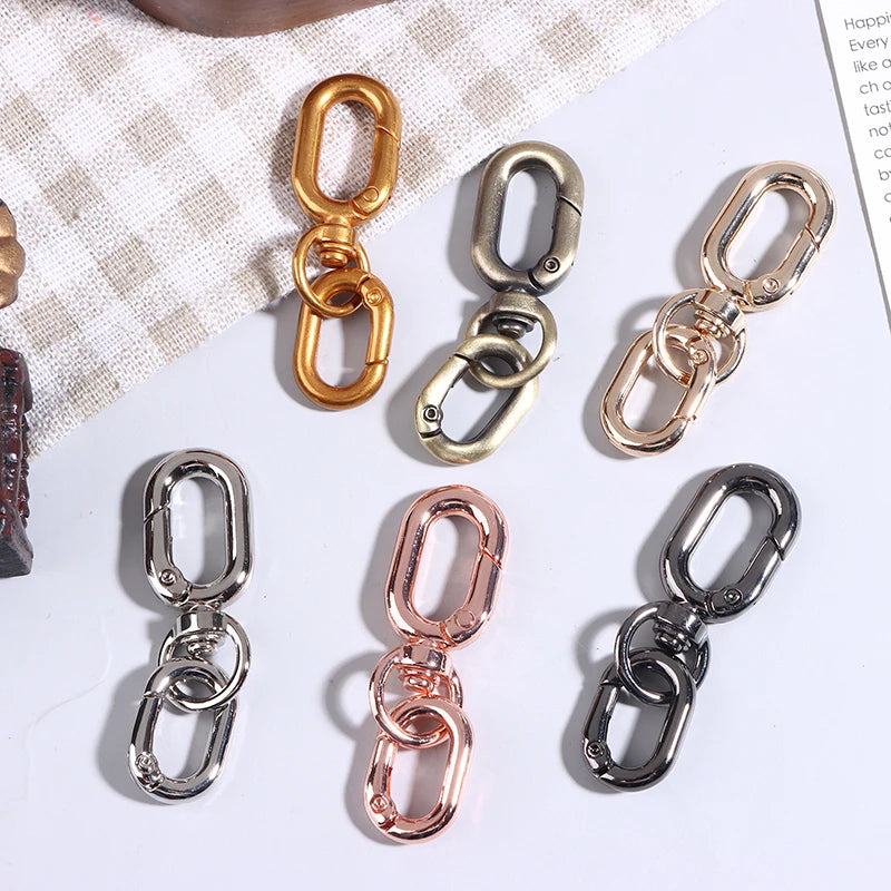 2Pcs Swivel Clasp Clip Double Head Metal Lobster Claw Clasps For Keychain Making DIY Crafts Accessories