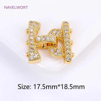 Multi Strands Necklace Clasp 18K Gold Plated Pearl Clasps Connector,Brass Fastener Closure Lock Clasps,DIY Jewelry Accessories
