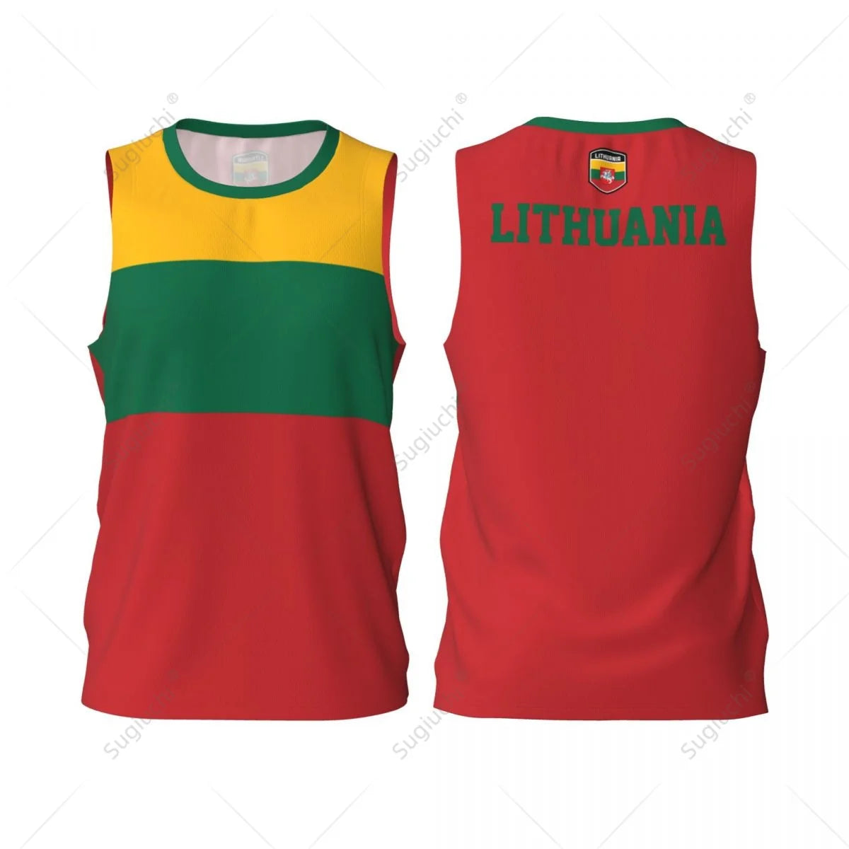 Men Basketball Sports Lithuania Flag Running Fitness Multifunction Jersey Sleeveless shirt Custom Name Nunber Exclusive