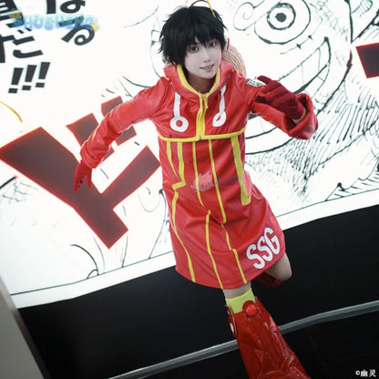 Monkey D Luffy Egghead Cospaly Costume Anime OP Red leather coat skirt hat shoe cover Halloween party cute woman man uniform
