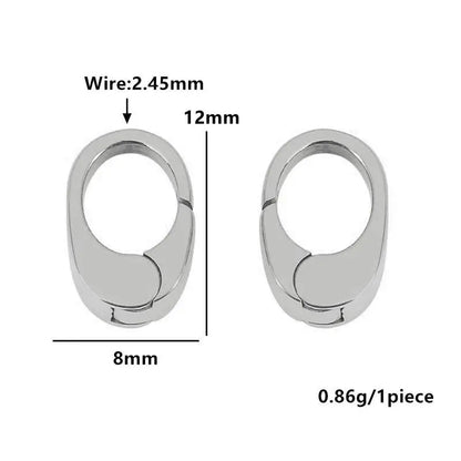 2pcs Stainless Steel Clasp Strong Oval Heart Round Polished Lobster Clasp Hook Connector DIY Necklace Jewelry Making Accessories