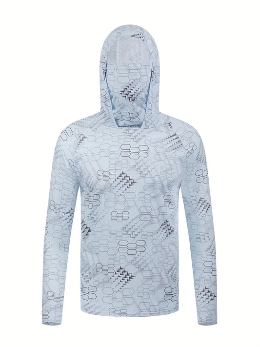 American men's summer creative camouflage graffiti print soft breathable fishing suit long sleeved T-shirt outdoor casual top