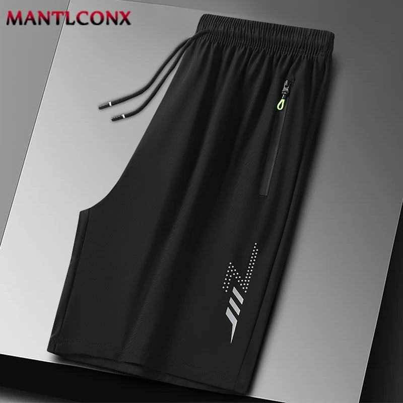 Summer Men's Shorts Cool Sportswear Running Sport Shorts Casual Bottoms Gym Fitness Training Jogging Short Pants Men Black Gray